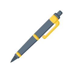 Ballpoint pen icon in flat style. Office tool vector illustration on isolated background. School equipment sign business concept.