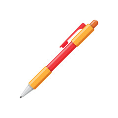 Ballpoint pen icon in flat style. Office tool vector illustration on isolated background. School equipment sign business concept.