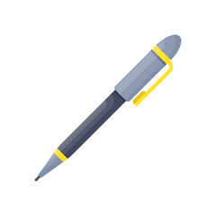 Ballpoint pen icon in flat style. Office tool vector illustration on isolated background. School equipment sign business concept.