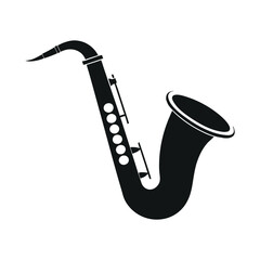 Saxophone Vector Illustration On White Background For Music And Design Projects