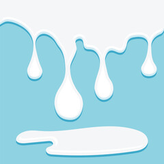 Milk, water blot icon in flat style. Yogurt or cream vector illustration on isolated background. Liquid splash sign business concept.