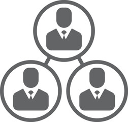 Corporate team black icon. Leader and hierarchy organization