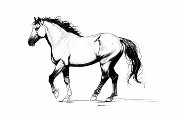 Fototapeta premium Beautiful Horse Drawing with Exquisite Detail and Powerful Presence
