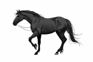 Dynamic Horse Sketch with Fluid Anatomy and Bold Lines