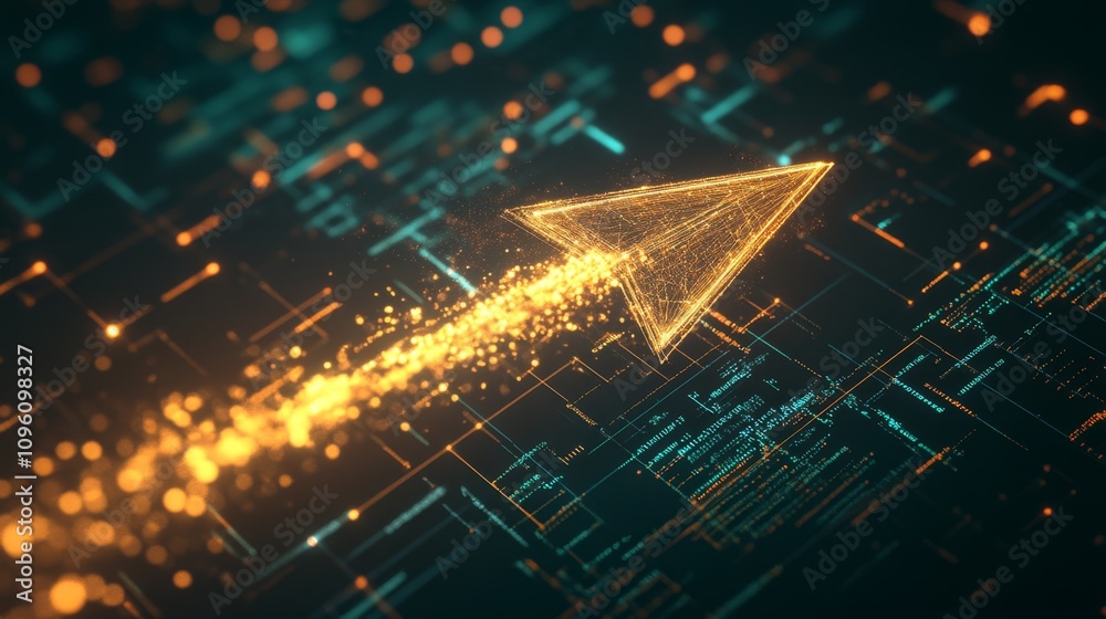 Poster dynamic digital arrow animation abstract technology background motion design futuristic environment 