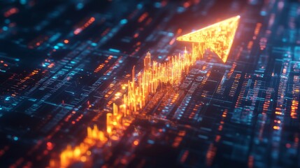 Digital growth analysis virtual environment data visualization modern technology abstract viewpoint progress concept