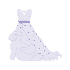 Elegant lavender gown with layered details for formal occasions