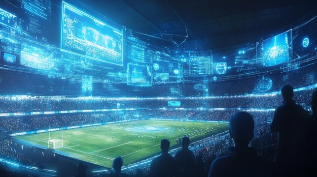 Innovative football match experience stadium digital display virtual environment spectator viewpoint sports technology integration