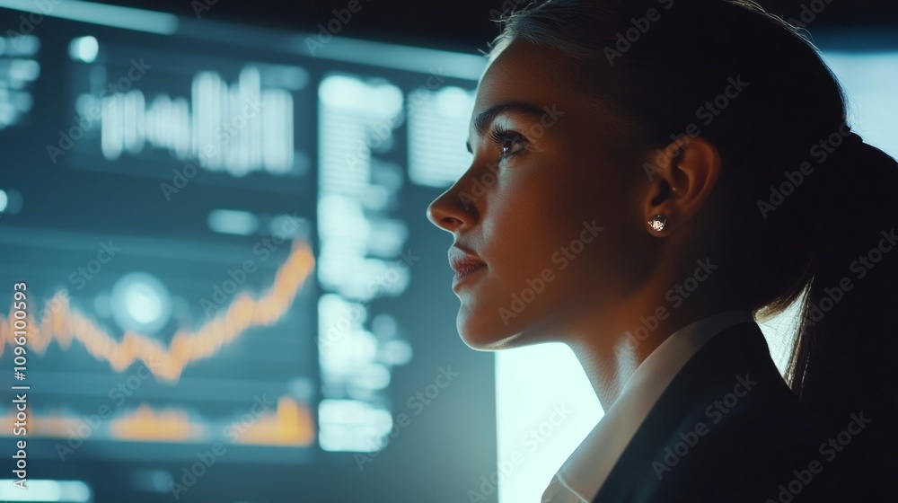 Poster data analysis action office environment digital insights review business setting close-up view techn