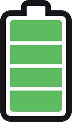 Full charge color icon. Smartphone battery indicator