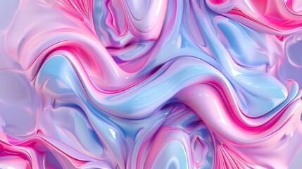 Abstract background. Surface texture pink, blue, purple, pastel liquids fluid flow wave together. Top view.