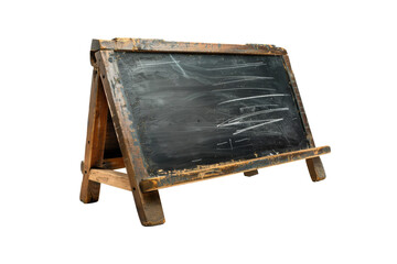 Obraz premium Blank blackboard isolated on transparent background, for schooling or written eatery menu.