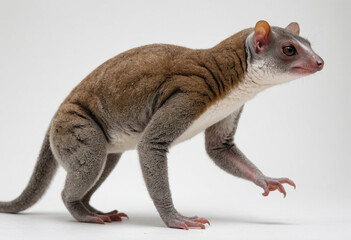  standard Flying lemur right side view. Full figure visible, flat white background, no shadows, head and legs visible, ultra detailed, photorealistic 400mm lens, low angle 