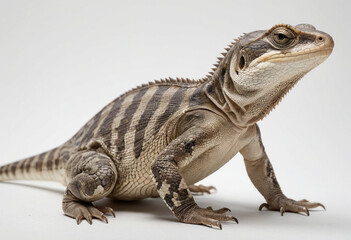 Obraz premium standard Reptiles right side view. Full figure visible, flat white background, no shadows, head and legs visible, ultra detailed, photorealistic 400mm lens, low angle 