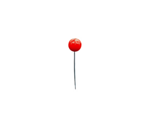 a red ball on a stick
