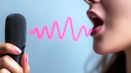 A sleek sound frequency graph radiates softly, symbolizing cuttingedge advancements in audio technology