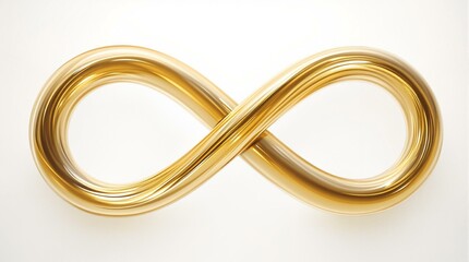 Naklejka premium Luxurious Gold Infinity Symbol on White Background