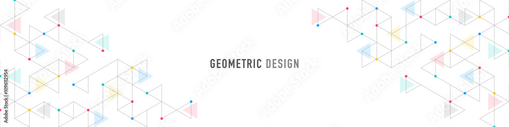 Aufkleber Graphic design element for web page or banner with a geometric pattern of triangle shapes.