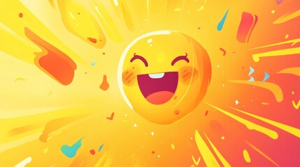 Fototapeta premium Radiant Joyful Emoji Illustration