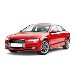Obraz premium Red Car Front Isolated