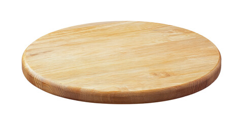 Wooden round shaped board on a white background with a clipping path, 