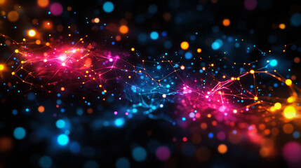 Wallpaper Depicting A Tangle Of Glowing Electric Wires, Illuminated In Neon Colors, Swirling Across A Black Backdrop To Create A Futuristic Vibe