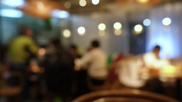 Abstract blur defocus restaurant interior background