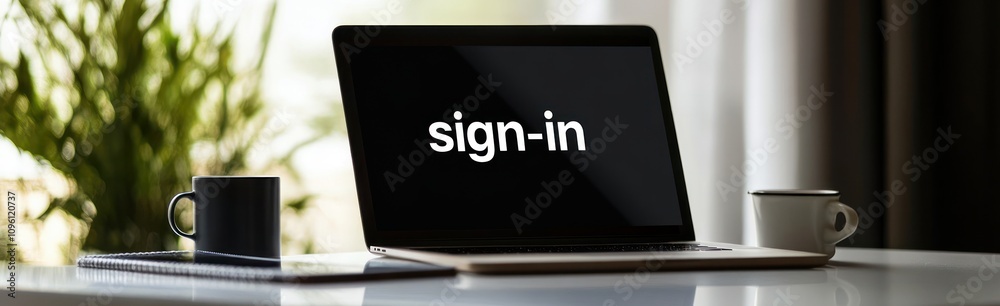 Poster A laptop displaying a 