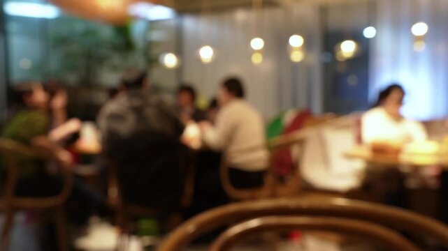 Abstract blur defocus restaurant interior background