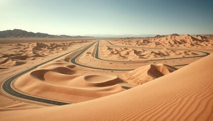 Naklejka premium Desert Dunes Surrounding Las Vegas F1 Track
