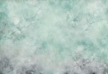 Fototapeta premium Pastel icy grunge texture in pale mint green and soft gray subtle crackling throughout, AI Generated