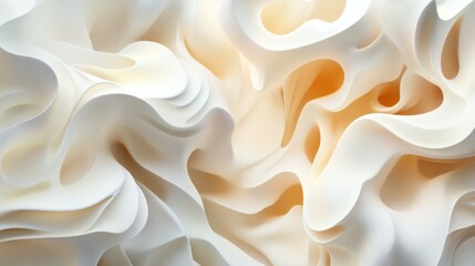 Obraz premium Fluid organic shapes in 3D with a harmonious gradient of soft hues, abstract yet visually soothing