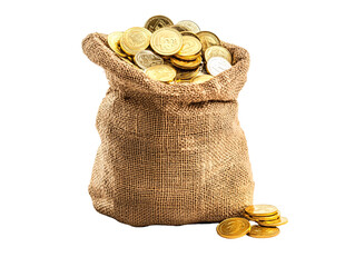 a bag of gold coins