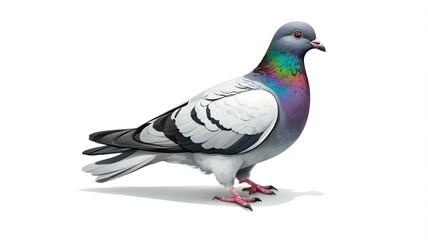 Naklejka premium pigeon on white