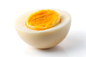 boiled egg on white