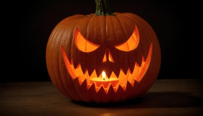 Obraz premium Illuminated Pumpkin Jack-o'-Lantern