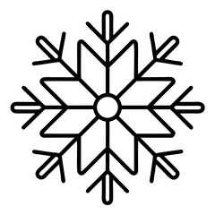 Outline vector illustration of Christmas Snowflakes, Vector Silhouette Isolated on a transparent background