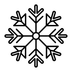 Outline vector illustration of Christmas Snowflakes, Vector Silhouette Isolated on a transparent background