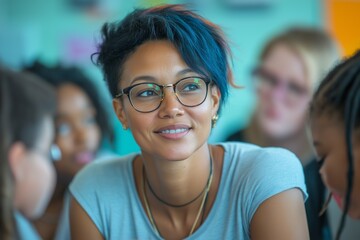 Smiling woman in casual setting showcasing confidence and style, perfect for articles on fashion, empowerment, and modern lifestyle aesthetics.