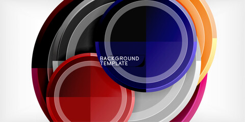 Obraz premium Abstract background - multicolored circles, trendy minimal geometric design, vector illustration