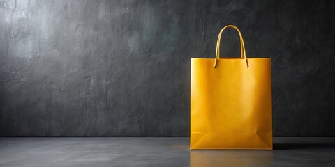 Minimalist Shopping Bag on Black Wall AI Photo