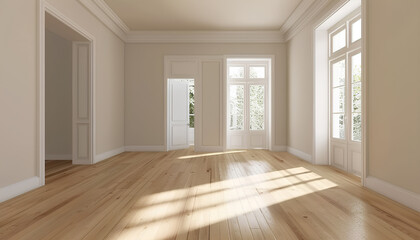 Fototapeta premium Modern bright interiors empty room
