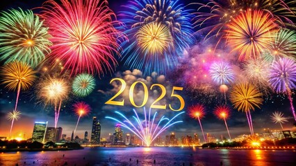 New Year's Eve 2025 Fireworks Spectacular - AI Photo