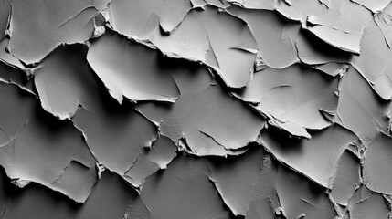 Textured grey plaster wall with peeling layers, showcasing a rough and weathered surface that adds a vintage aesthetic.