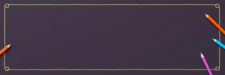 Vibrant school supplies border on lined paper background, design, school, lined paper