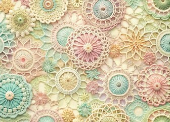 Vintage Crochet Lace Seamless Pattern - Surreal Fabric Print Design