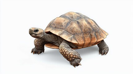 Obraz premium Tortoise on a white isolated background