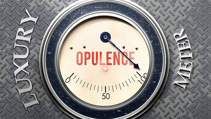 Opulence and Luxury that is hitting a full scale, showing a very high level of opulence, overload of it, too much of it. Maximum value, off the charts.  ,3d illustration