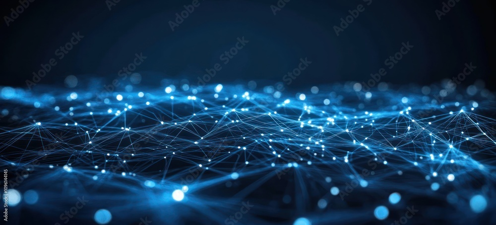 Aufkleber Abstract representation of interconnected data points in a digital network.