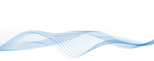 Fototapeta premium Blue waves abstract business background. Technology wavy lines